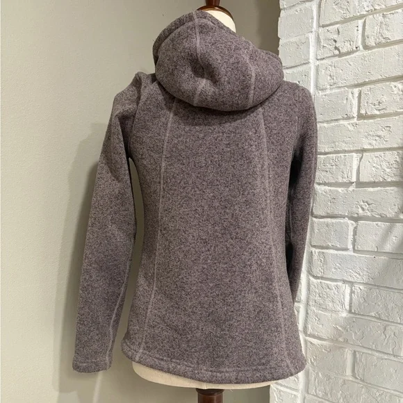 North Face Gray Full-Zip Hooded Fleece Jacket - Picture 3 of 5